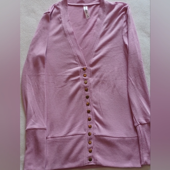 Mauve Snap-Button Cardigan (NWOT) - Picture 2 of 4